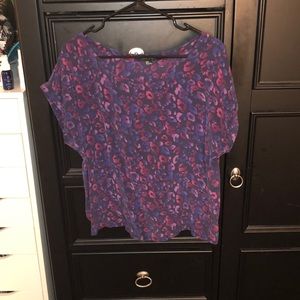 Forever 21 purple leopard print top medium